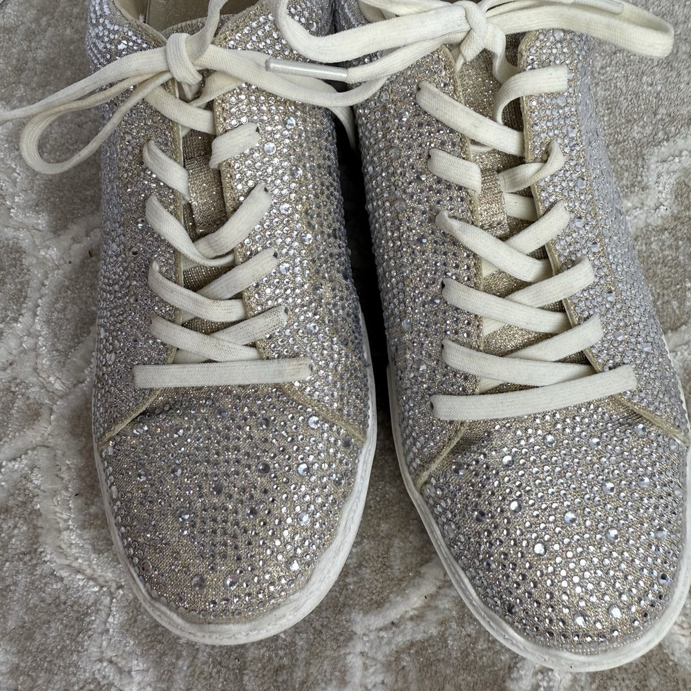Anne Klein Women Shoes Athletic Sneakers Sz 9 M Champagne Glitter Good Condition